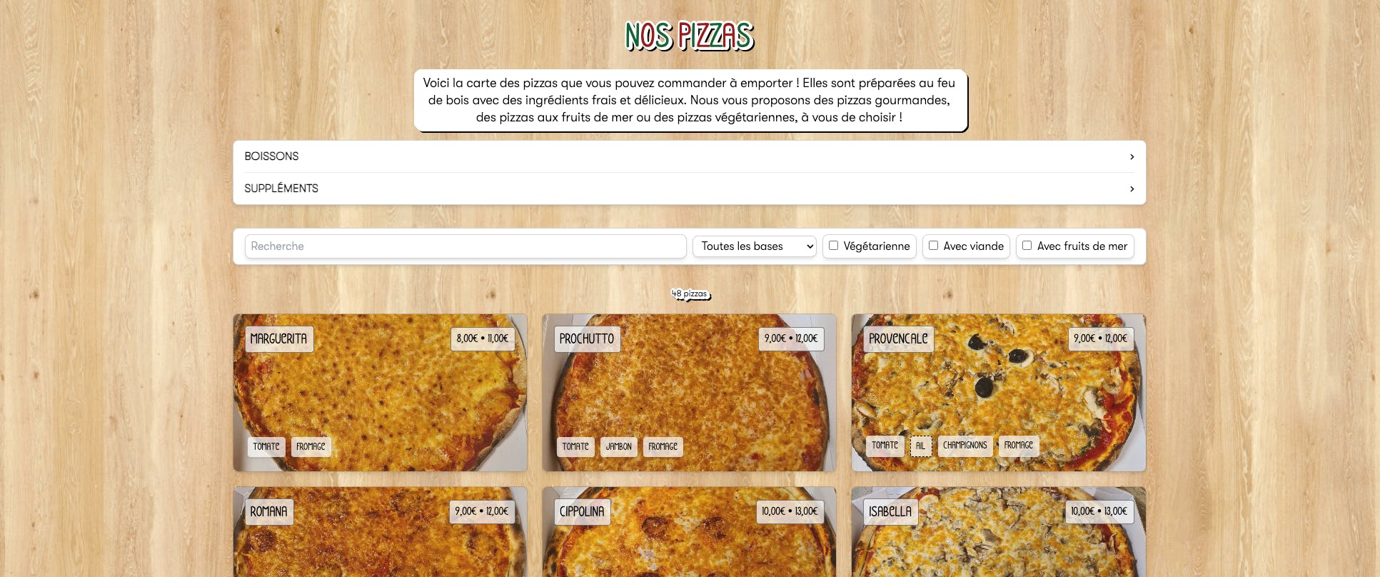 Site internet Pizza Denis presentation image